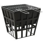 Vidaxl foyer et barbecue 2 en 1 34x34x48 cm acier