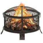 Vidaxl foyer rustique avec tisonnier 67, 5 cm xxl acier