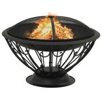 Vidaxl foyer avec tisonnier 75 cm xxl acier