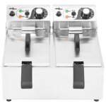 Vidaxl friteuse double lectrique acier inoxydable 12 l 4000 w