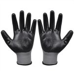 Vidaxl gants de travail nitrile 24 paires gris et noir taille 9 / l Vidaxl gants de travail nitrile 24 paires gris et noir taille 9 / l