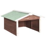 Vidaxl garage de tondeuse  gazon 72x87x50 cm moka et blanc sapin