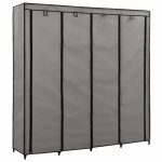 Vidaxl garde - robe avec 4 compartiments gris 175 x 45 x 170 cm