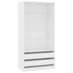 Vidaxl garde - robe blanc 100x50x200 cm agglomr