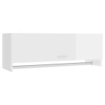 Vidaxl garde - robe blanc brillant 100x32, 5x35 cm agglomr
