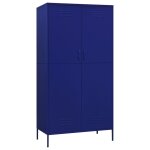 Vidaxl garde - robe bleu marine 90x50x180 cm acier