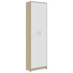 Vidaxl garde - robe de couloir blanc chne sonoma 55x25x189 cm agglomr