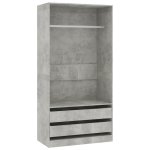 Vidaxl garde - robe gris bton 100x50x200 cm agglomr