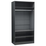 Vidaxl garde - robe gris brillant 100 x 50 x 200 cm agglomr