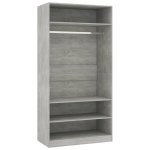 Vidaxl garde - robe gris cement 100 x 50 x 200 cm agglom�r�