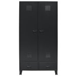 Vidaxl garde - robe mtal de style industriel 90 x 40 x 180 cm noir