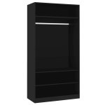 Vidaxl garde - robe noir 100 x 50 x 200 cm agglomr