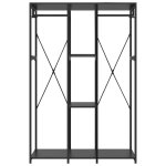 Vidaxl garde - robe noir 110x40x167 cm mtal et agglomr
