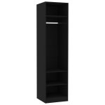 Vidaxl garde - robe noir 50 x 50 x 200 cm agglomr