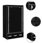 Vidaxl garde - robe noir 87 x 49 x 159 cm tissu
