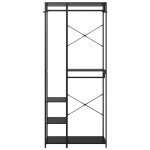 Vidaxl garde - robe noir 90x40x213 cm mtal et agglomr