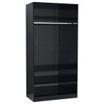 Vidaxl garde - robe noir brillant 100 x 50 x 200 cm aggloméré Vidaxl garde - robe noir brillant 100 x 50 x 200 cm aggloméré