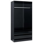 Vidaxl garde - robe noir brillant 100x50x200 cm aggloméré Vidaxl garde - robe noir brillant 100x50x200 cm aggloméré