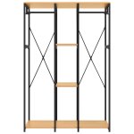 Vidaxl garde - robe noir et chne 110x40x167 cm mtal et agglomr