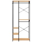 Vidaxl garde - robe noir et chne 90x40x213 cm mtal et agglomr