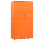 Vidaxl garde - robe orange 90x50x180 cm acier