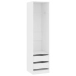 Vidaxl garde - robe avec tiroirs blanc 50x50x200 cm agglom�r�