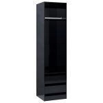 Vidaxl garde - robe avec tiroirs noir brillant 50x50x200 cm aggloméré Vidaxl garde - robe avec tiroirs noir brillant 50x50x200 cm aggloméré