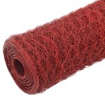 Vidaxl grillage acier avec revtement en pvc 25x1 m rouge