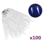 Vidaxl guirlande lumineuse  glaons de nol 100 pcs bleu acrylique