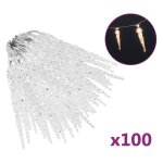 Vidaxl guirlande lumineuse  glaons nol 100pcs blanc chaud acrylique