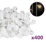 Vidaxl guirlande lumineuse globe 40 m 400 led blanc chaud 8 fonctions