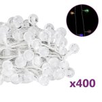 Vidaxl guirlande lumineuse globe 40 m 400 led color 8 fonctions