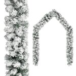 Vidaxl guirlande de nol avec led et neige floque vert 5 m pvc