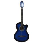Vidaxl guitare acoustique pan coup western et galiseur 6 cordes bleu