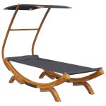 Vidaxl hamac avec auvent 100x198x150 cm bois courb massif anthracite