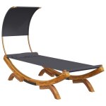 Vidaxl hamac avec auvent 100x216x162 cm bois courb� massif anthracite