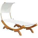 Vidaxl hamac avec auvent 100x216x162 cm bois courb� massif cr�me