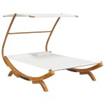 Vidaxl hamac avec auvent 165x198x140 cm bois courb massif crme