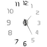 Vidaxl horloge murale 3d design moderne 100 cm xxl argent