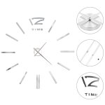 Vidaxl horloge murale 3d design moderne 100 cm xxl argent