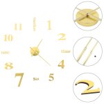 Vidaxl horloge murale 3d design moderne 100 cm xxl dor