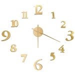 Vidaxl horloge murale 3d design moderne dor 100 cm xxl