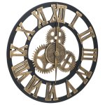 Vidaxl horloge murale dor et noir 45 cm mdf