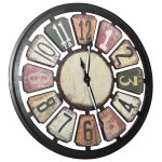 Vidaxl horloge murale multicolore 80 cm mdf