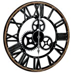 Vidaxl horloge murale noir 60 cm mdf