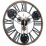 Vidaxl horloge murale noir 70 cm mtal