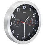 Vidaxl horloge murale à quartz hygromètre et thermomètre 30 cm noir Vidaxl horloge murale à quartz hygromètre et thermomètre 30 cm noir