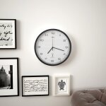 Vidaxl horloge murale radioguide mouvement  quartz 31 cm blanc / noir