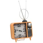 Vidaxl horloge de table orange et noir 25x11x48 cm fer et mdf