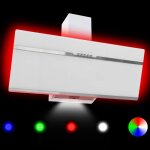 Vidaxl hotte avec led rvb 90 cm acier inoxydable et verre tremp